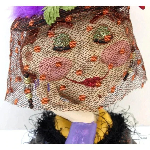 Vtg Holiday Happy Halloween Good Witch Head Decoration Figure Figurine Statue - Picture 2 of 4